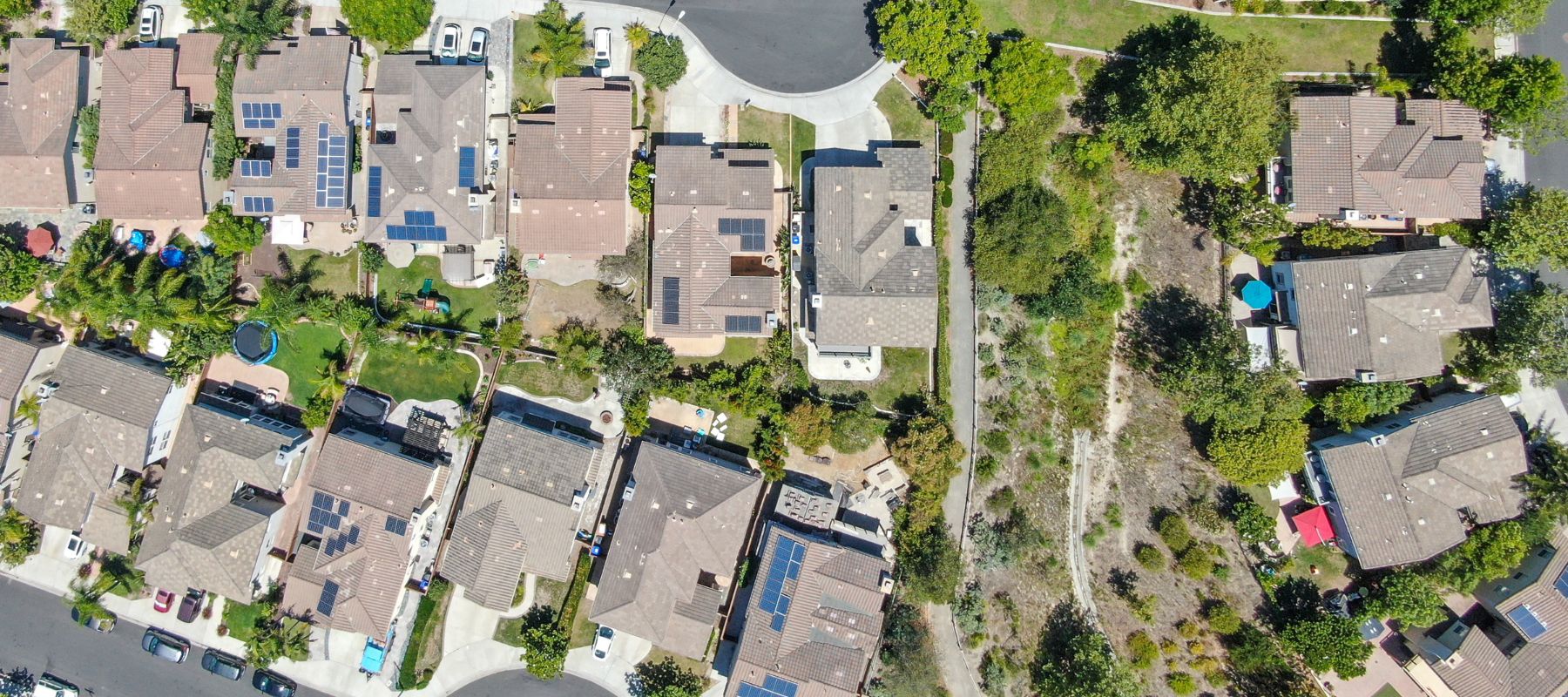 Aerial view of a residential neighborhood in Royse City, Texas